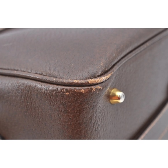 Auth RARE GUCCI Shoulder Cross Body Hand Bag GG Leather Brown GUC - Picture 8 of 16